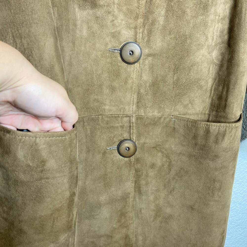 Vintage Suede Boho Brown Peacoat - Picture 4 of 9